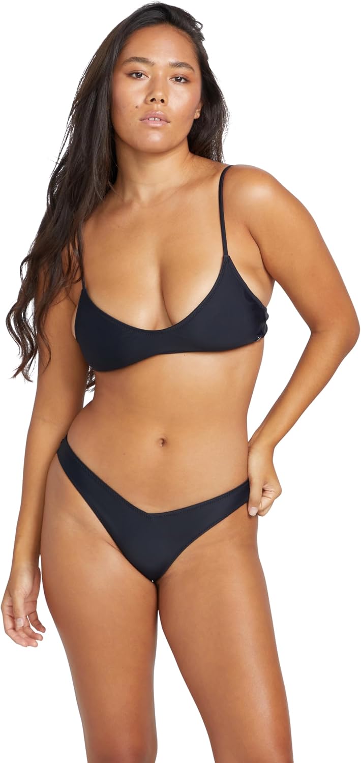 Volcom Women's Crop Bikini Top – Seamless Swim Top with Cropped Fit, Adjustable Straps, and Removable Cups initial