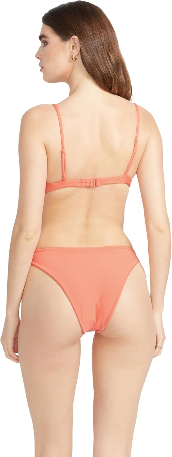 Volcom Women's Simply Seamless Skimpy Swimsuit Bikini Bottom Coral