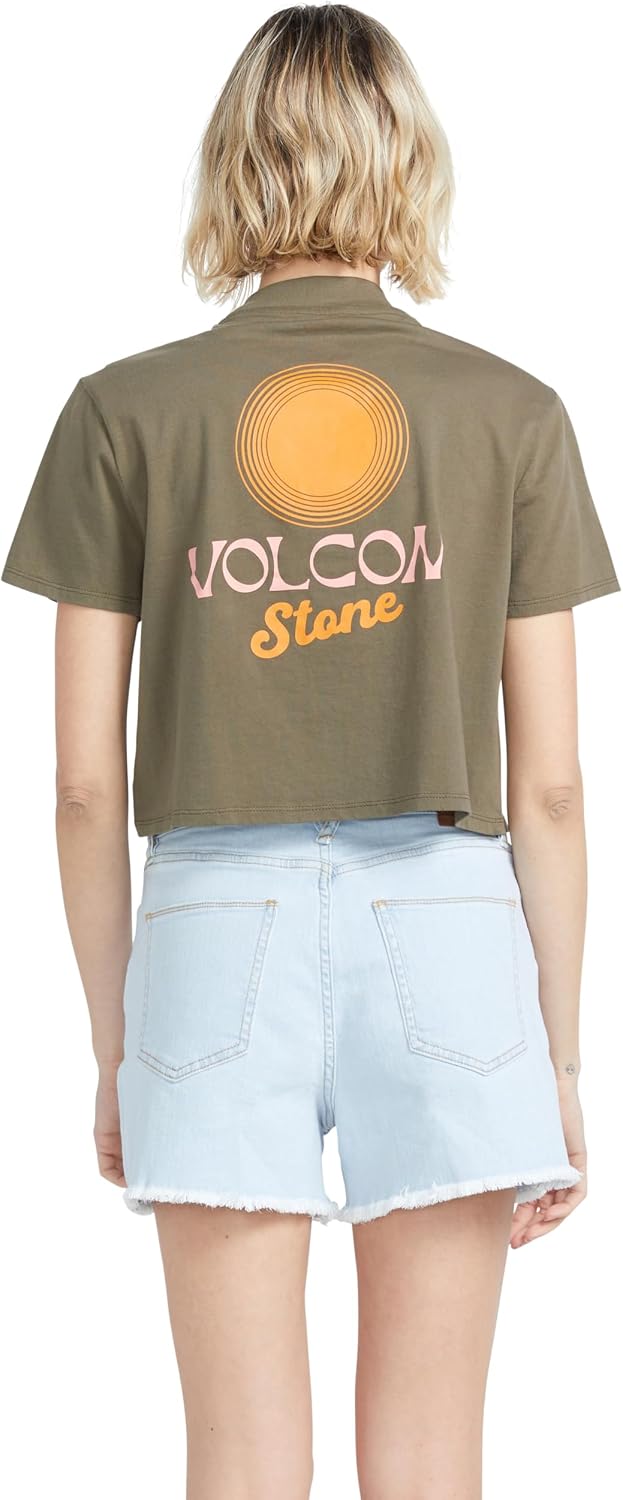 Volcom Women's Stone Step High Rise Denim Short Cruzer Blue