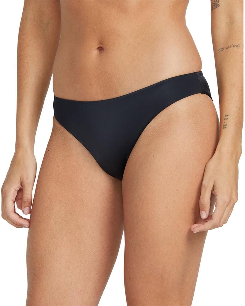Volcom Women's Full Bikini Bottom – Low-Rise Swim Bottom with Full Coverage, Made from Recycled Fabric Black-onyx