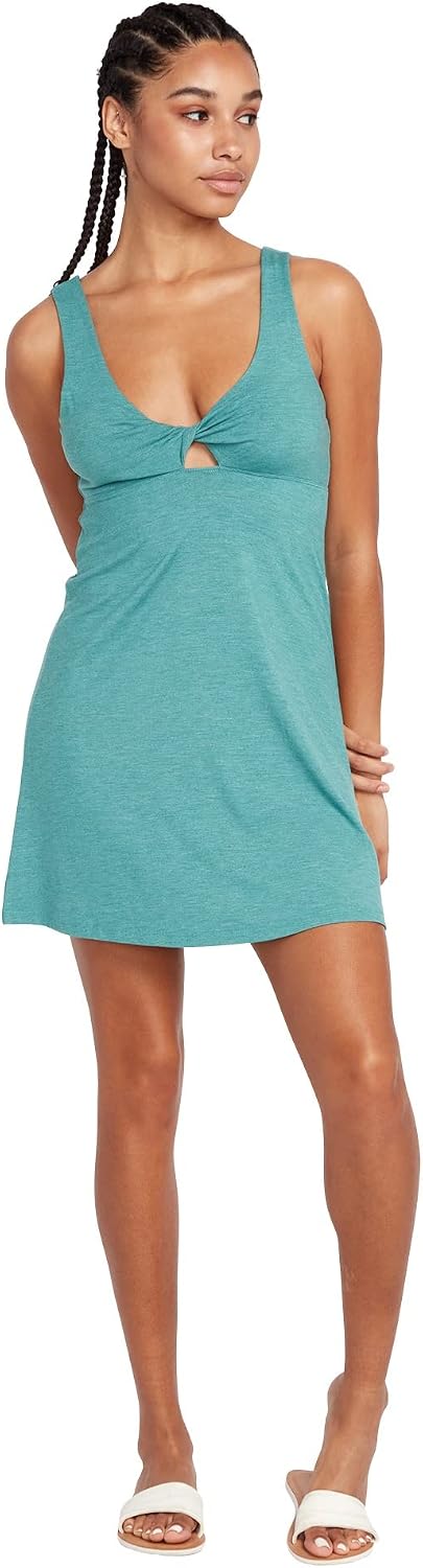 Volcom Women's Desert Bunnie Reversible Fit and Flare Knit Mini Dress Jade