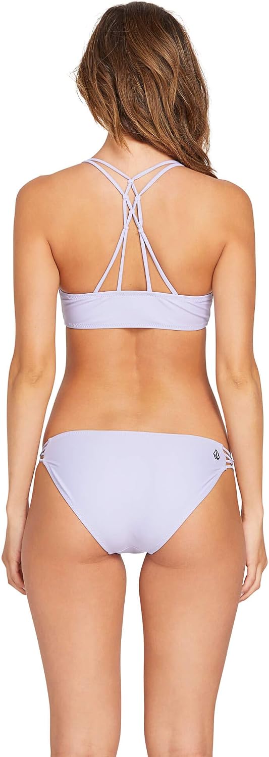 Volcom Women's Full Bikini Bottom – Low-Rise Swim Bottom with Full Coverage, Made from Recycled Fabric Violet
