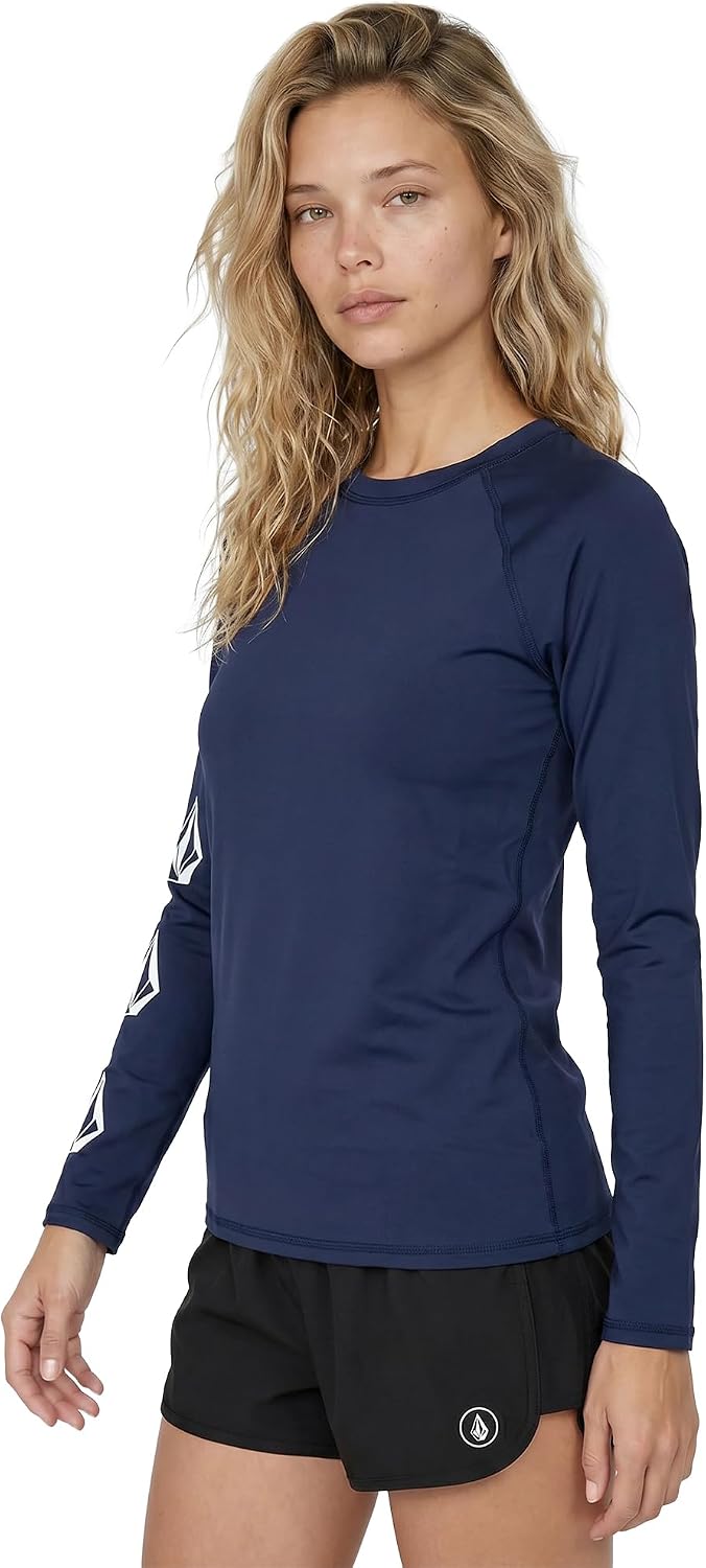 Volcom Women's Simply Core Long Sleeve Rashguard Upf 50+ Navy