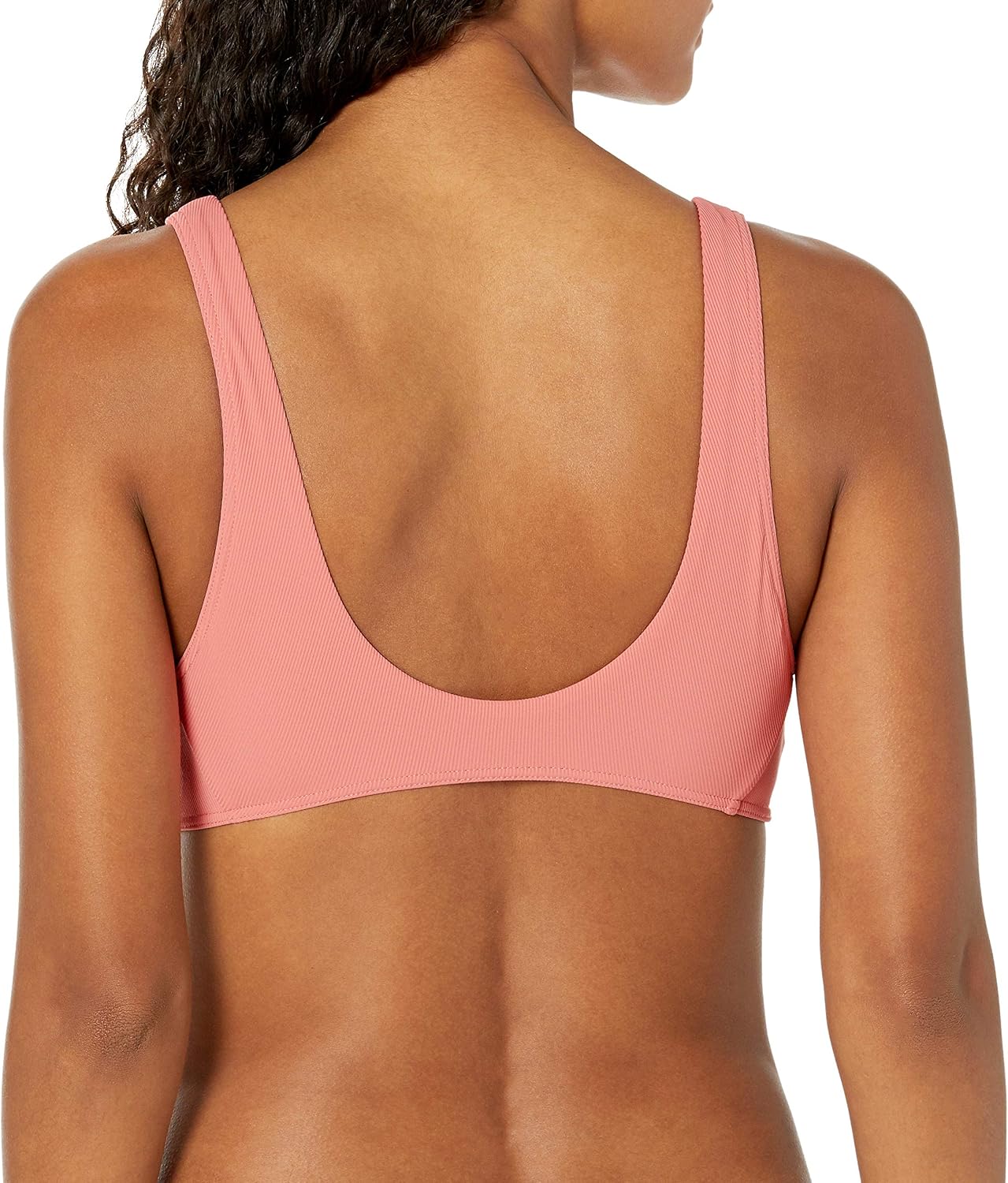 Volcom Women's Simply Seemless V Neck Swimsuit Bikini Top Pink