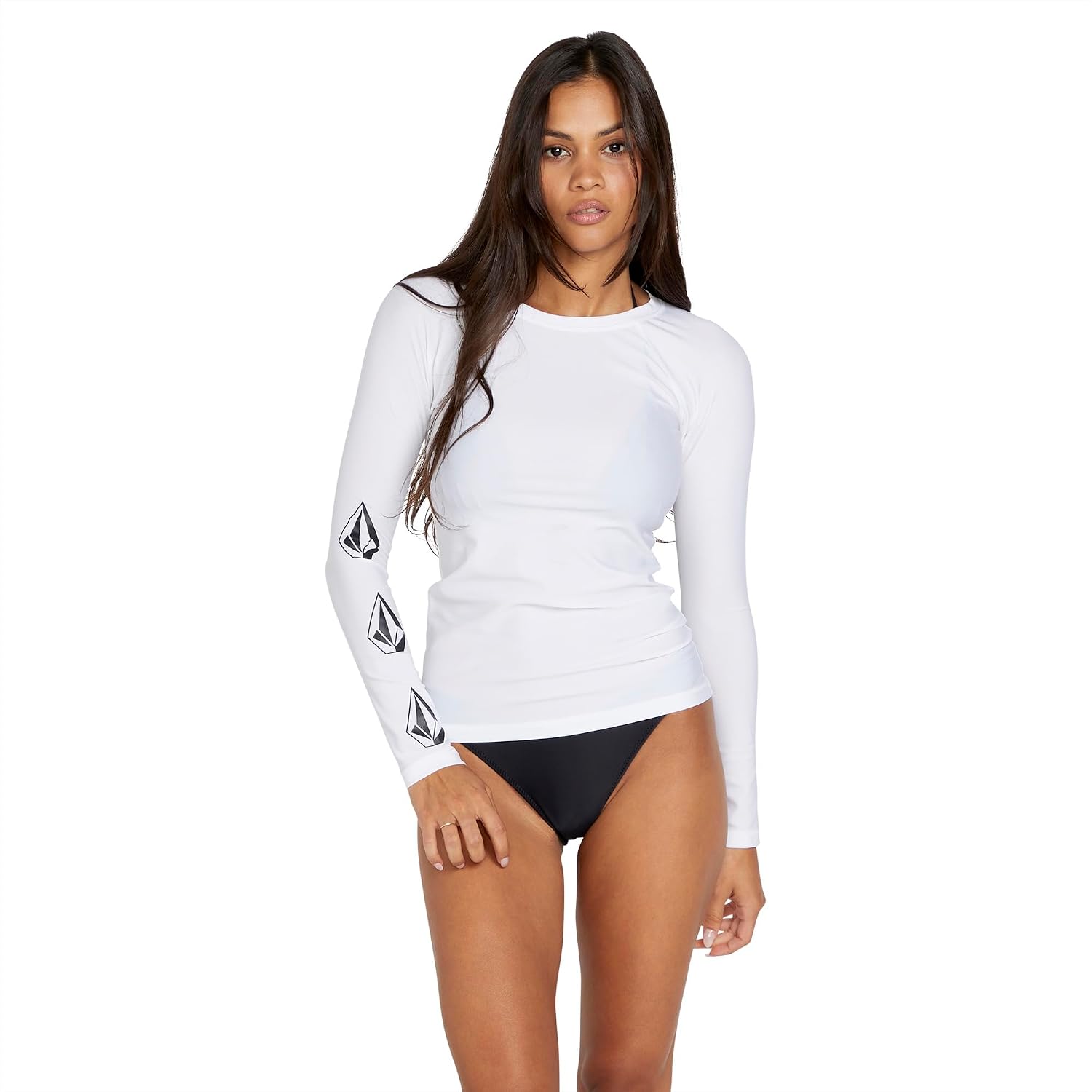 Volcom Women's Simply Core Long Sleeve Rashguard Upf 50+ Cloud