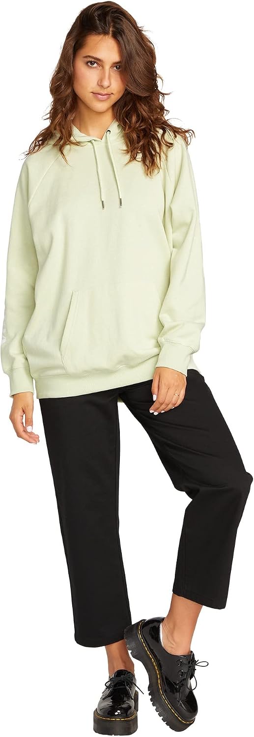 Volcom Women's Truly Stoked Ovesized Bf Hooded Fleece Sweatshirt Sage
