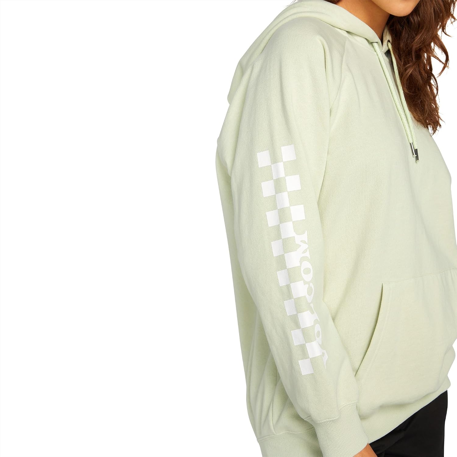 Volcom Women's Truly Stoked Ovesized Bf Hooded Fleece Sweatshirt Sage