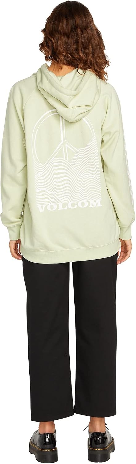 Volcom Women's Truly Stoked Ovesized Bf Hooded Fleece Sweatshirt Sage