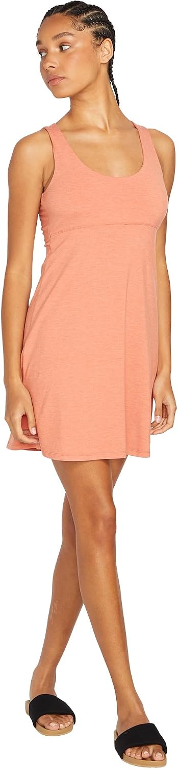 Volcom Women's Desert Bunnie Reversible Fit and Flare Knit Mini Dress Terra Cotta