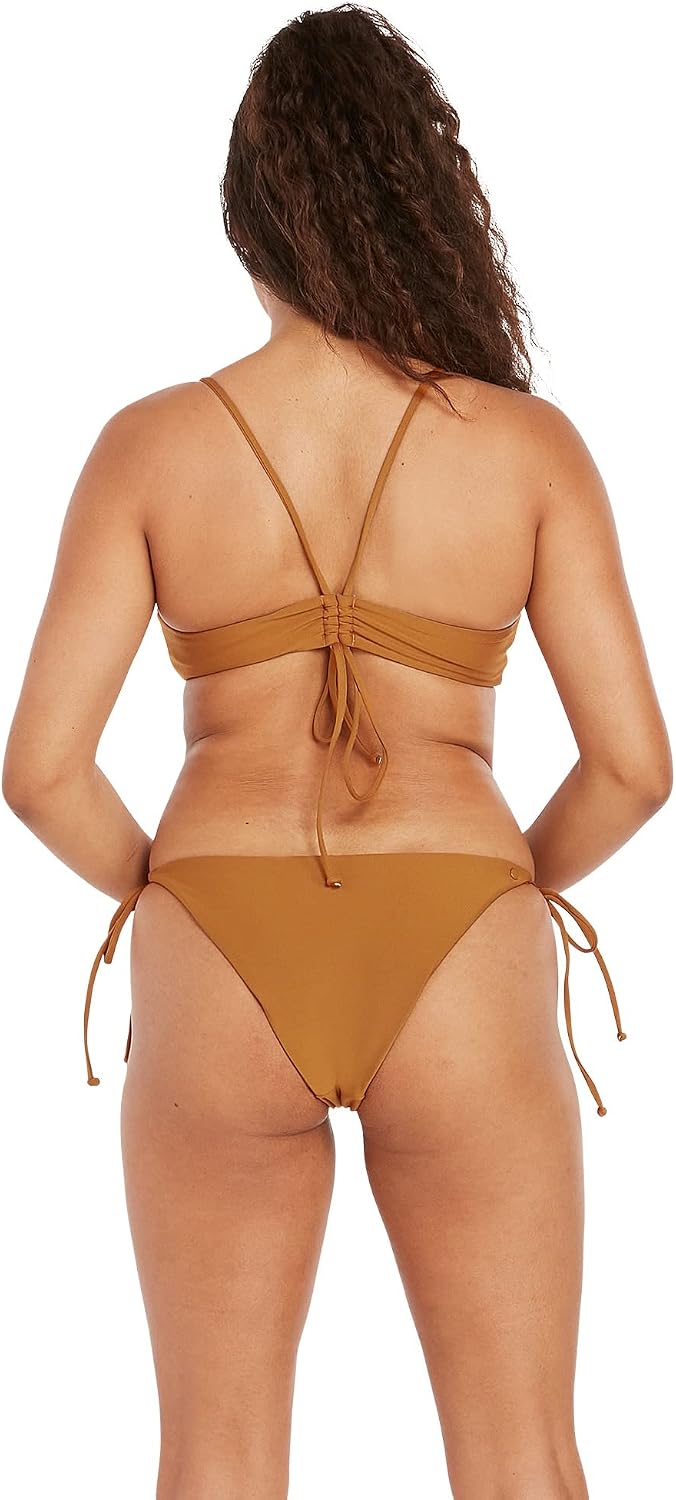 Volcom Women's Women's Simply Solid Scoop Neck Bikini Top Neck Bikini Top Bronze