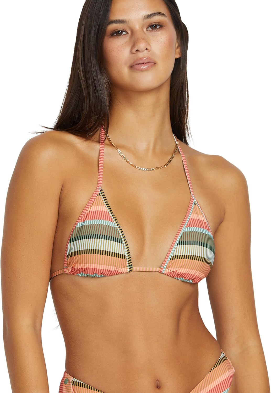 Volcom Women's Tri Bikini Top – Sustainable Slide-tri Swim Top with Adjustable Halter and Removable Cups Multi Sol