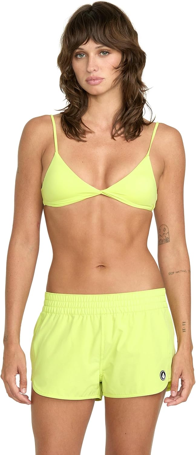 Volcom Women's 2-inch Swim Boardshorts – Lightweight 4-Way Stretch Surf Shorts with UPF 50+ and Recycled Fabric Island Green