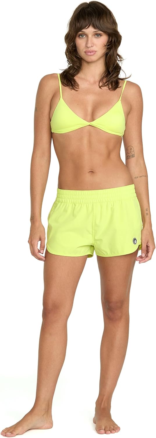 Volcom Women's 2-inch Swim Boardshorts – Lightweight 4-Way Stretch Surf Shorts with UPF 50+ and Recycled Fabric Island Green