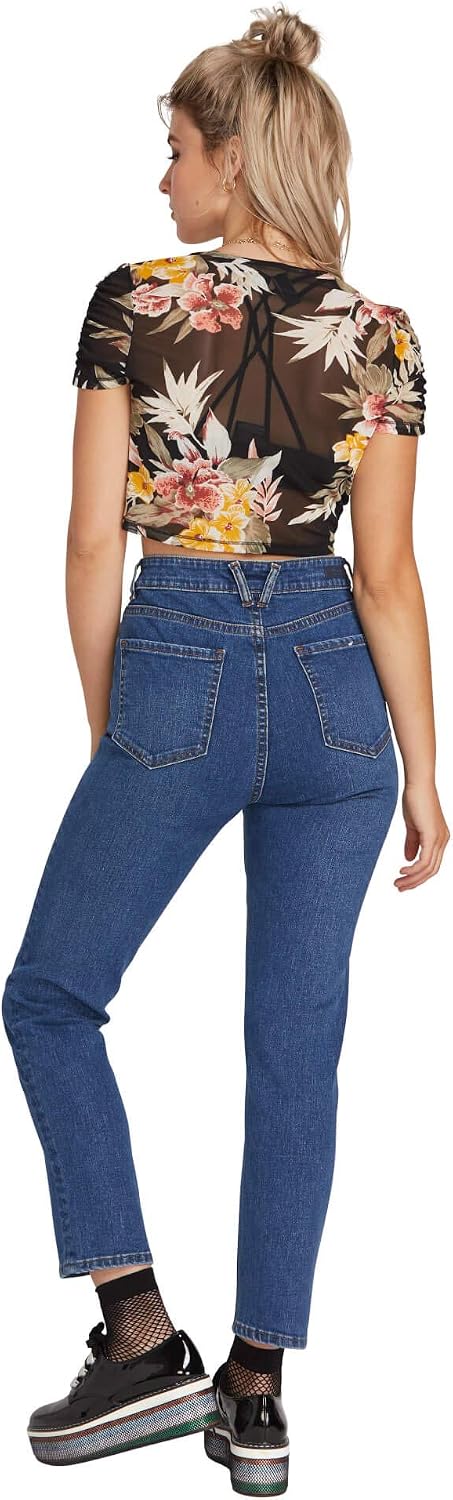 Volcom Women's Junior's Vol Stone Denim Jean Harbor Blue
