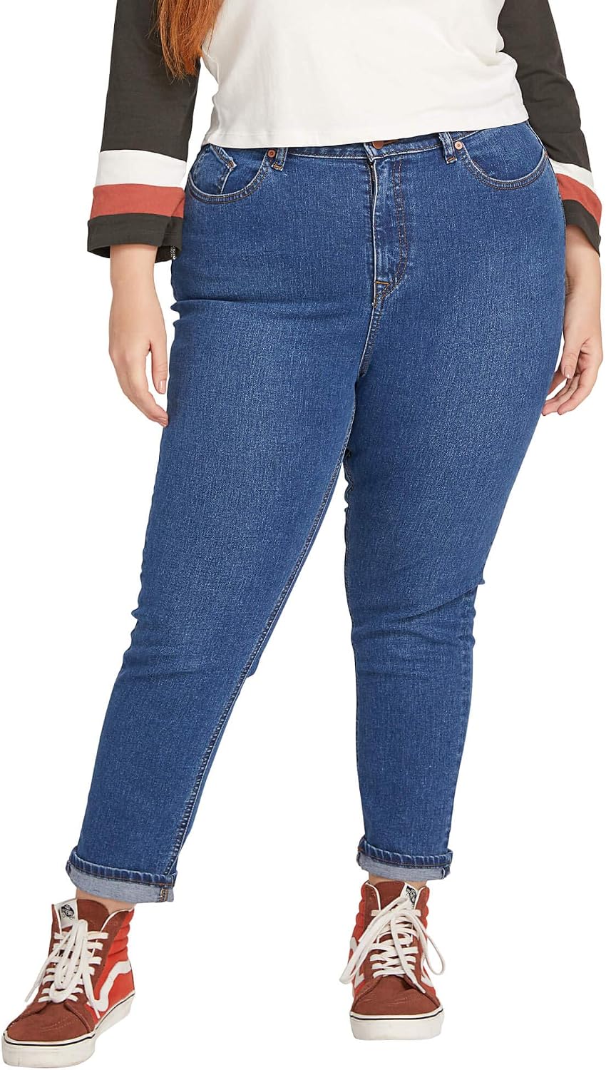 Volcom Women's Junior's Vol Stone Denim Jean Harbor Blue