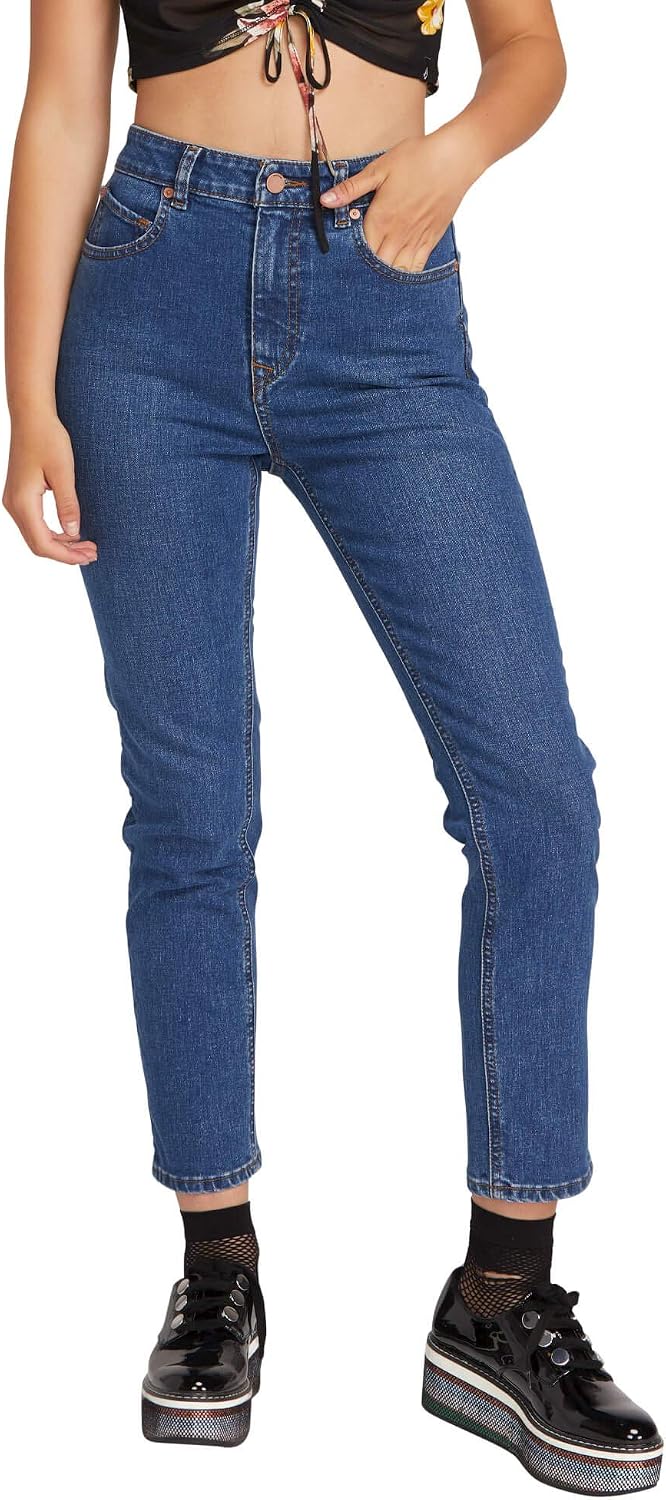 Volcom Women's Junior's Vol Stone Denim Jean Harbor Blue