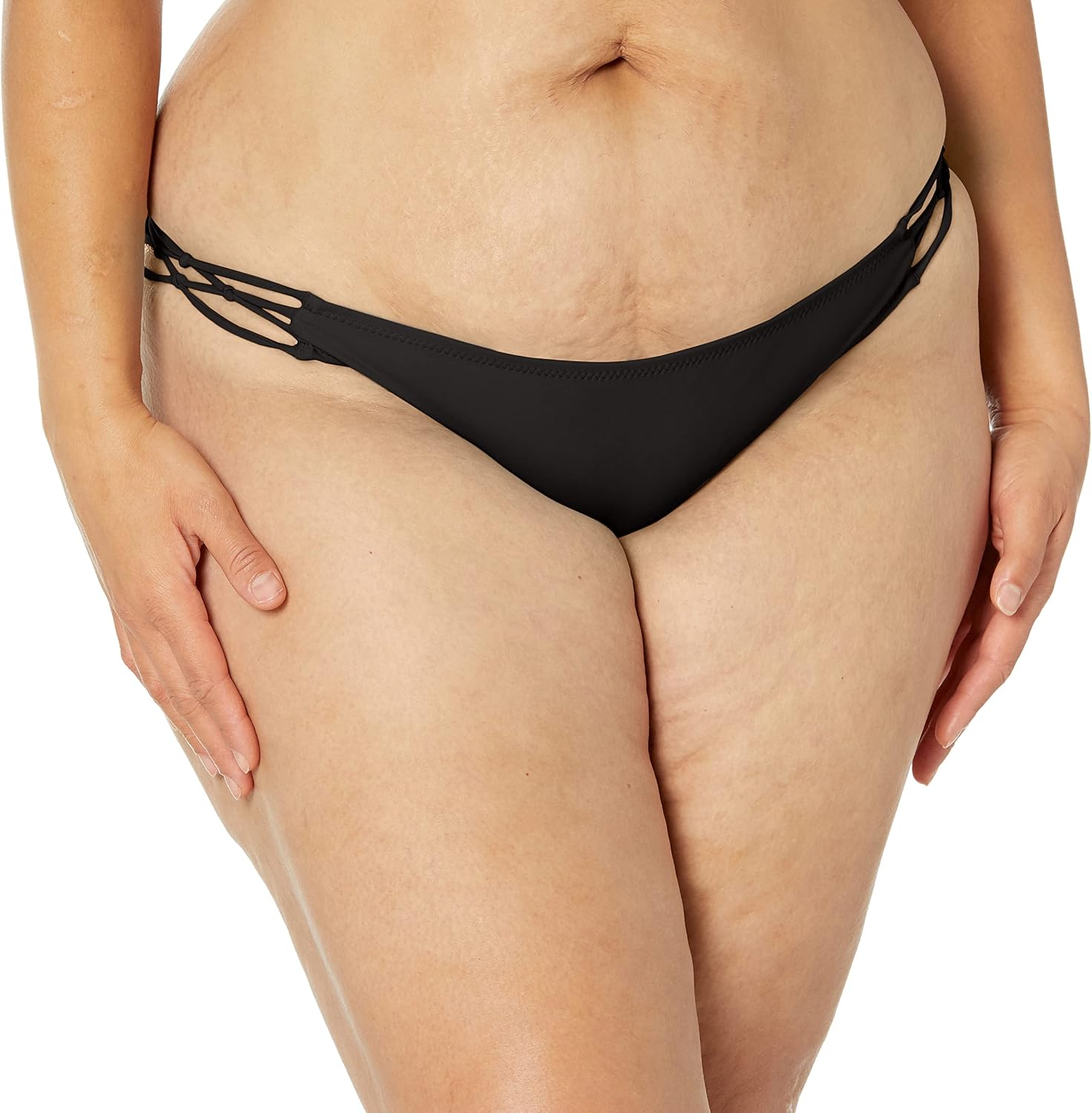 Volcom Women's Full Bikini Bottom – Low-Rise Swim Bottom with Full Coverage, Made from Recycled Fabric New Black