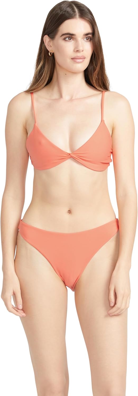 Volcom Women's Simply Seamless Skimpy Swimsuit Bikini Bottom Coral