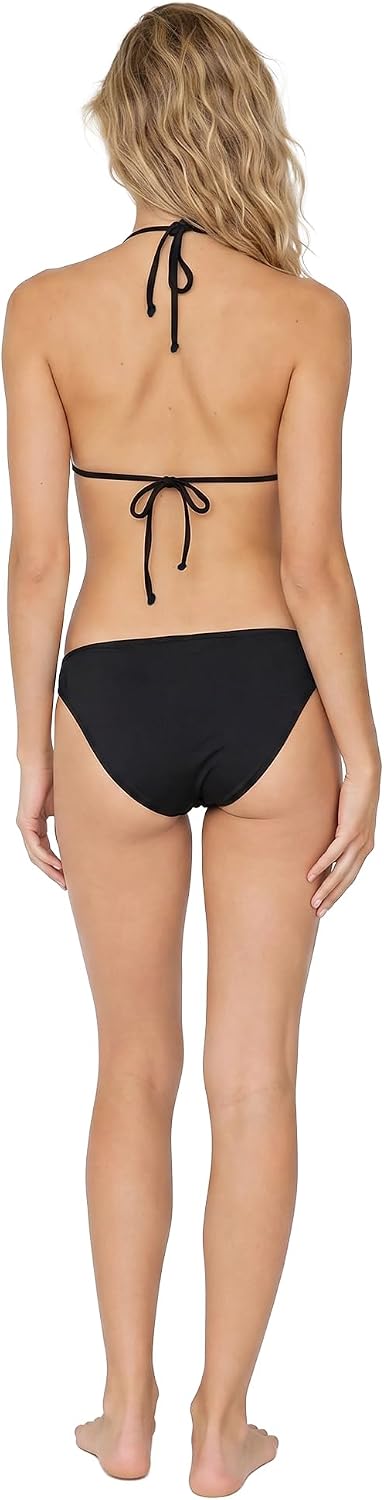 Volcom Women's Full Bikini Bottom – Low-Rise Swim Bottom with Full Coverage, Made from Recycled Fabric Black
