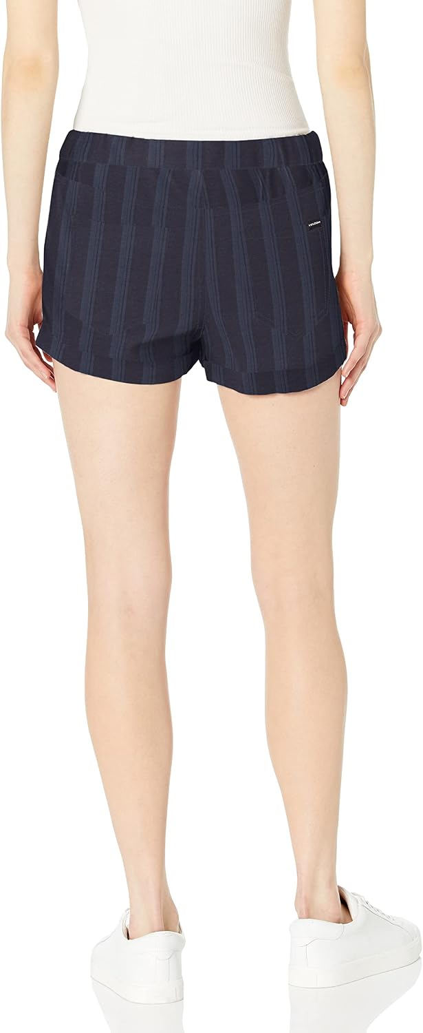 Volcom Women's Sunday Strut Elastic Waist Short Navy Paint