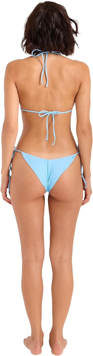 Volcom Women's Tri Bikini Top – Sustainable Slide-tri Swim Top with Adjustable Halter and Removable Cups Cloud Blue