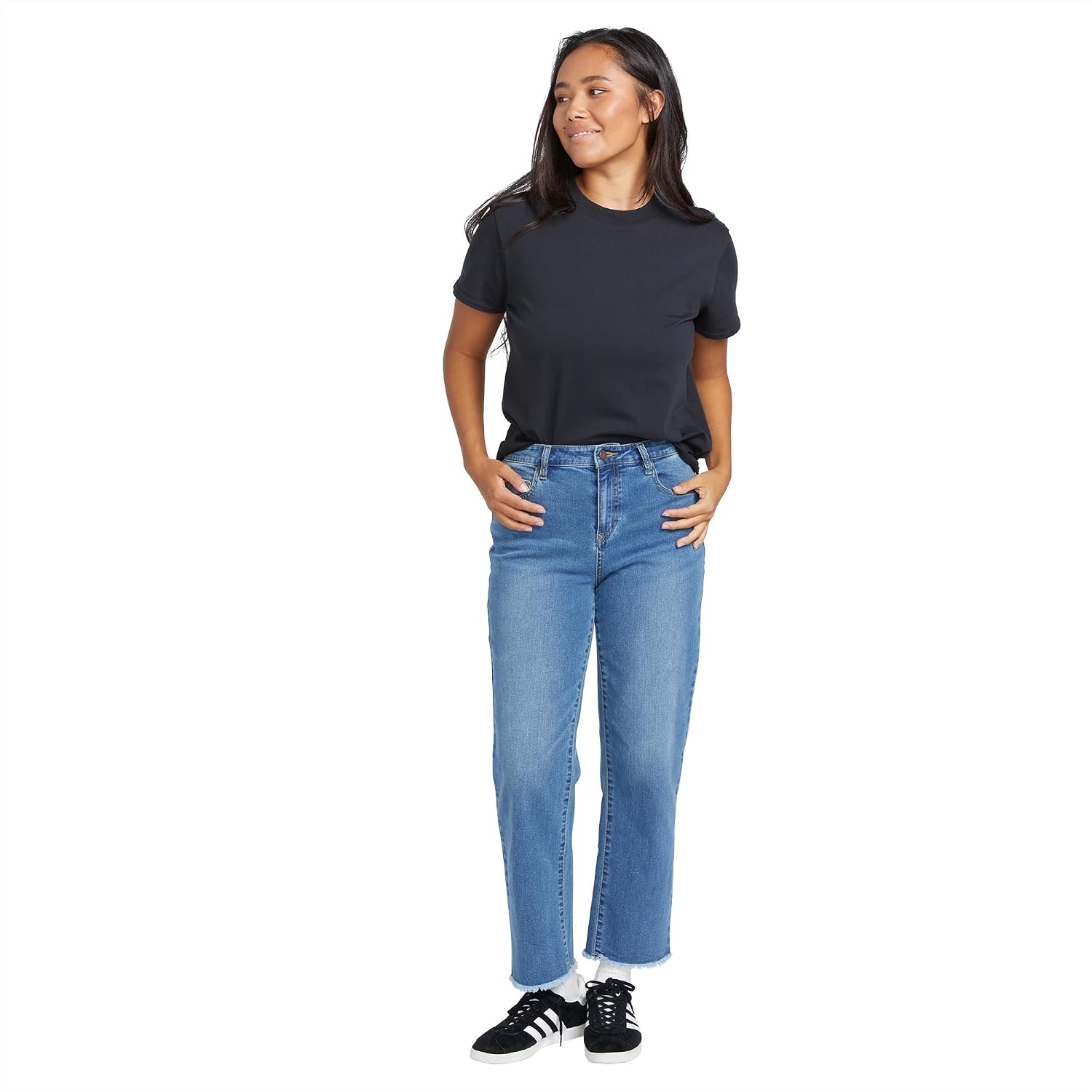 Volcom Women's Stone Step High Rise Denim Jean Pant Jasper Blue