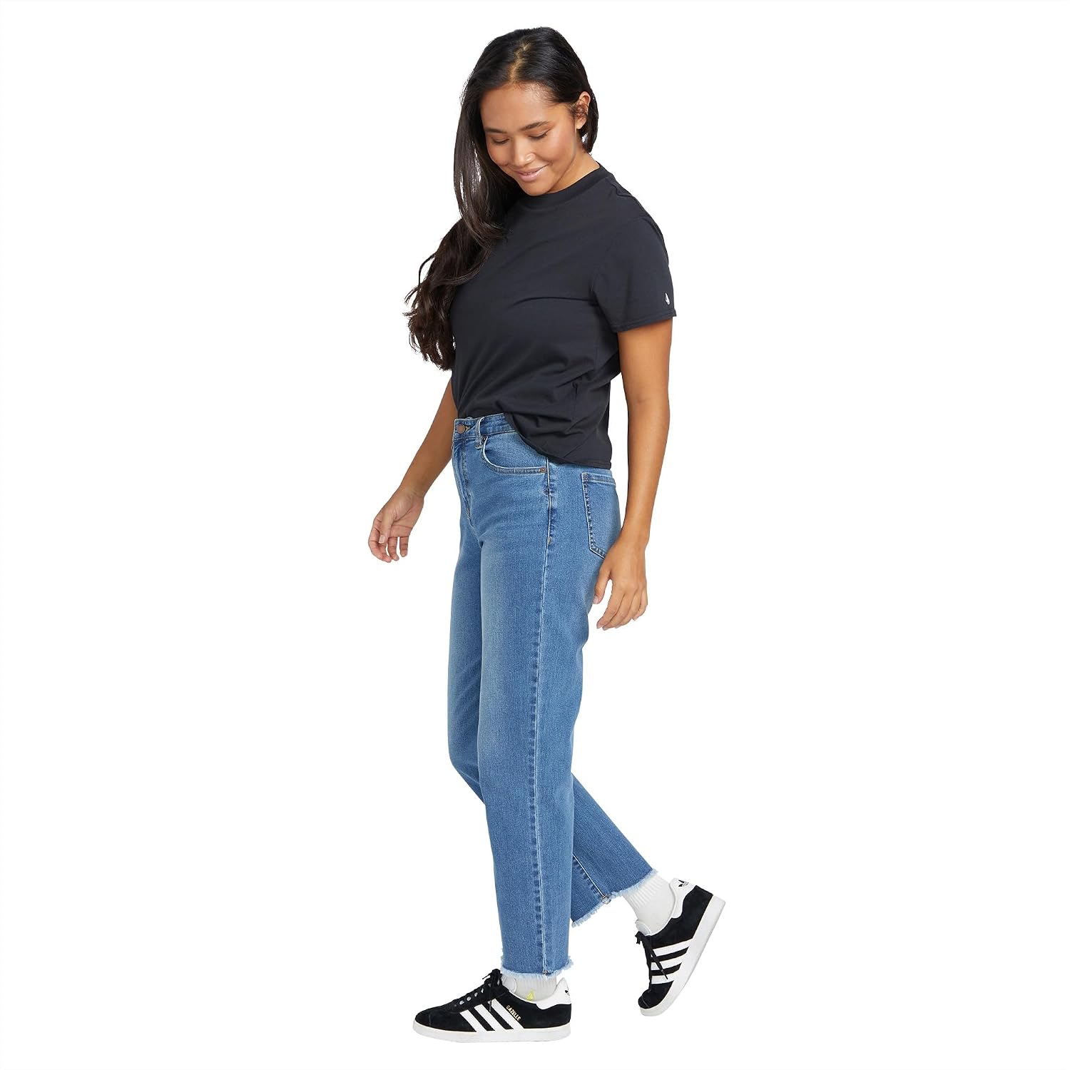 Volcom Women's Stone Step High Rise Denim Jean Pant Jasper Blue