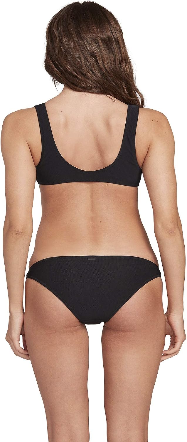 Volcom Women's Simply Solid Full Bikini Bottom (Regular & Plus Size) Jet