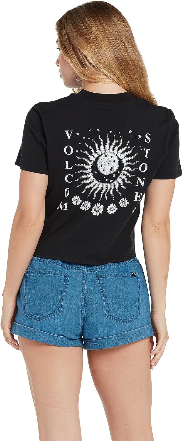 Volcom Women's Sunday Strut Elastic Waist Short Airforce Blue 1