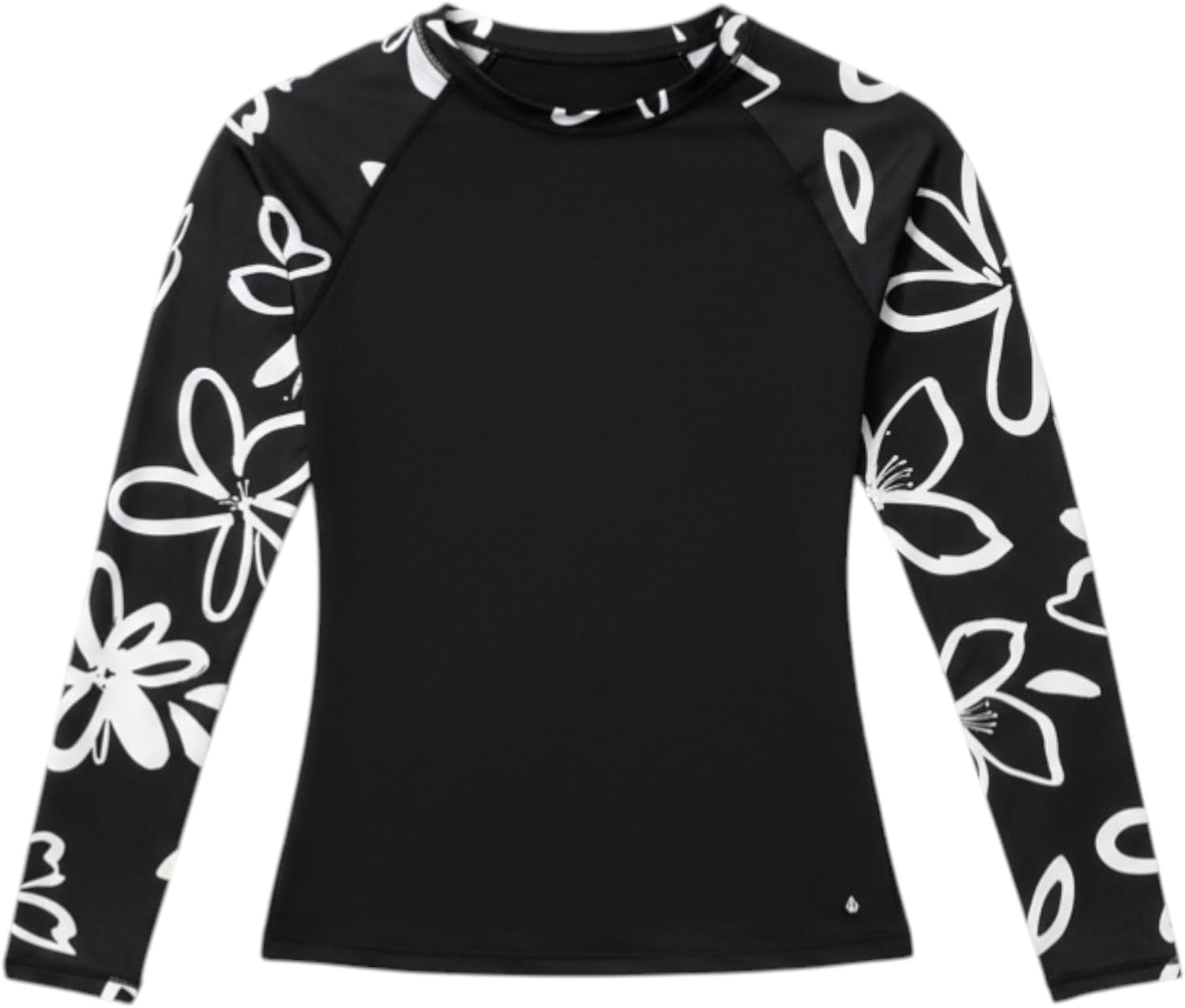 Volcom Women's Simply Core Long Sleeve Rashguard Upf 50+ Almond Black