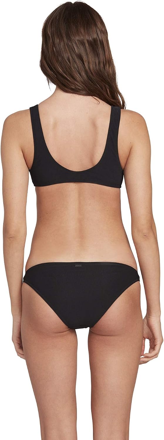 Volcom Women's Simply Seemless V Neck Swimsuit Bikini Top Caviar