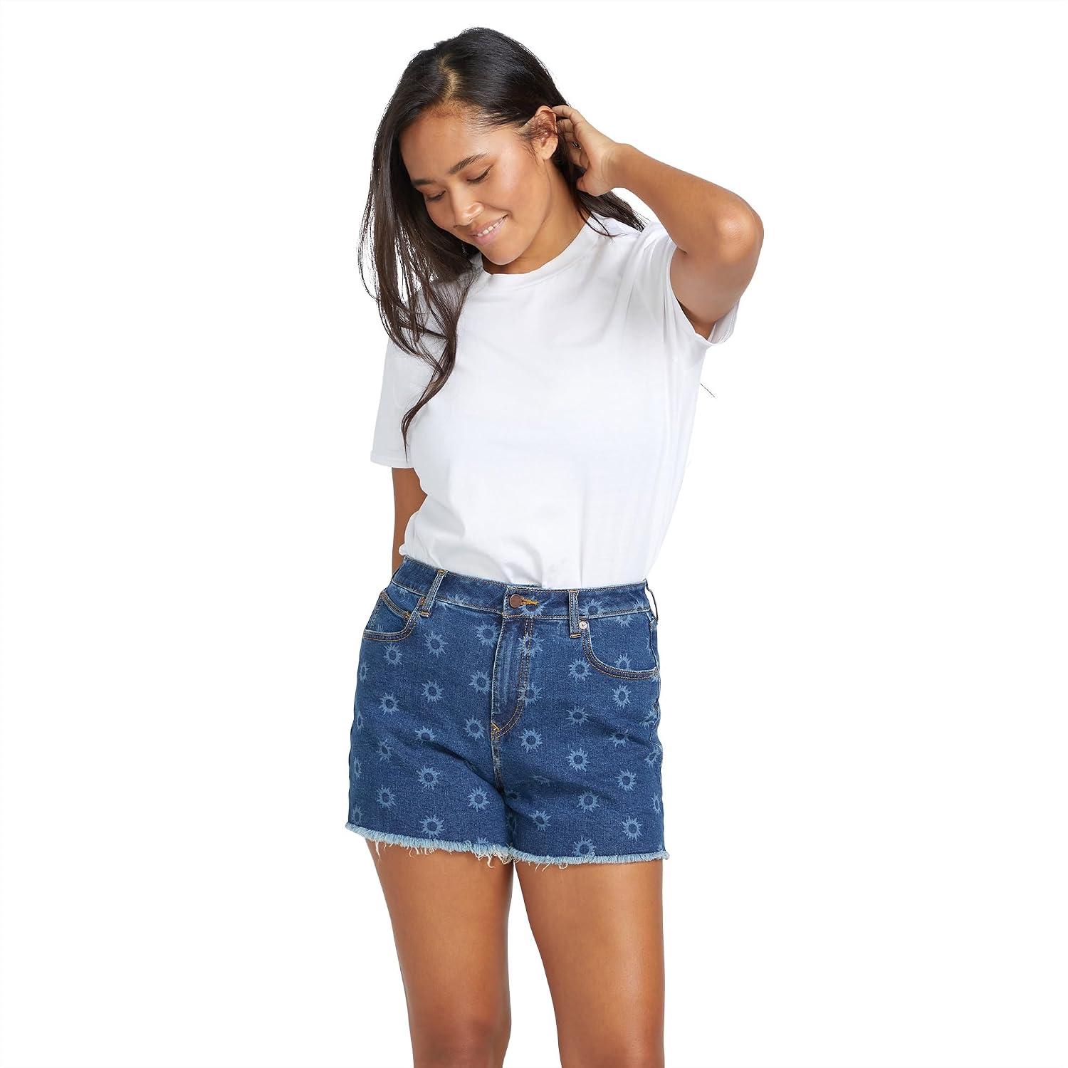Volcom Women's Stone Step High Rise Denim Short Ltwt Vintage