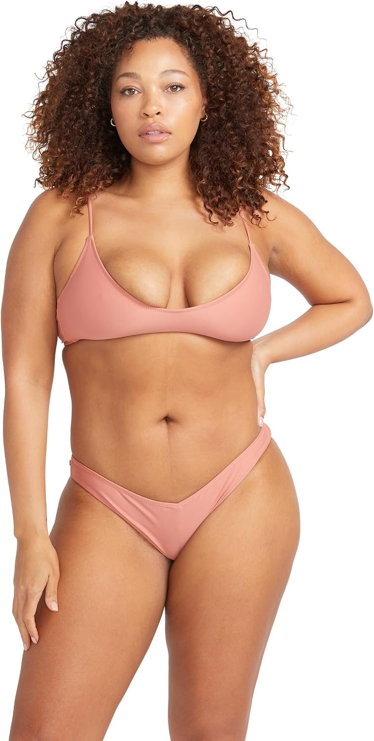 Volcom Women's Simply Solid V Beach Pant Bikini Bottom Mauve Rose