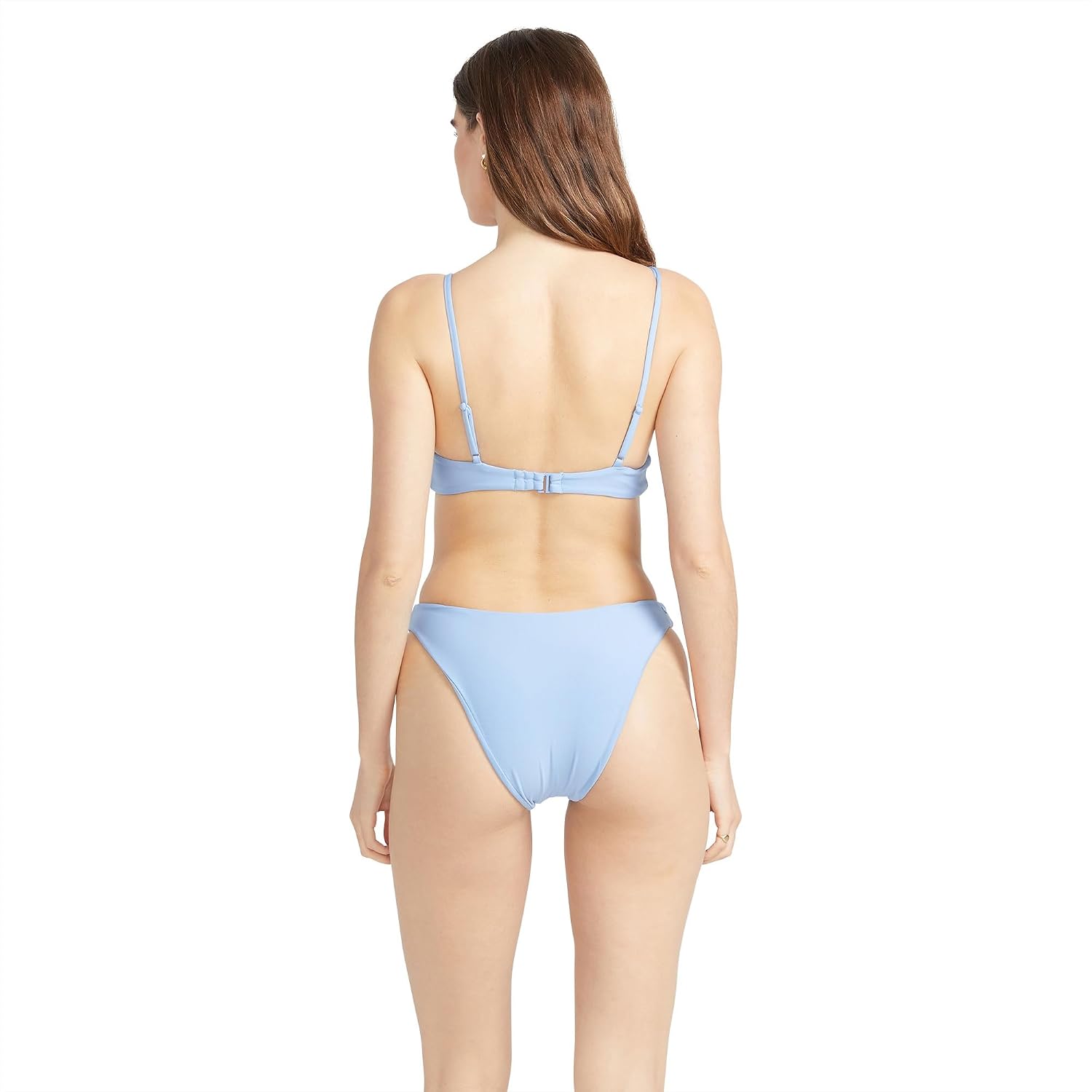 Volcom Women's Simply Seemless V Neck Swimsuit Bikini Top Coastal Blue