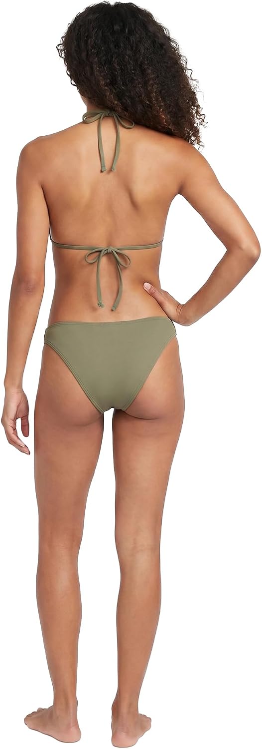 Volcom Women's Simply Seamless Skimpy Swimsuit Bikini Bottom Green Olive