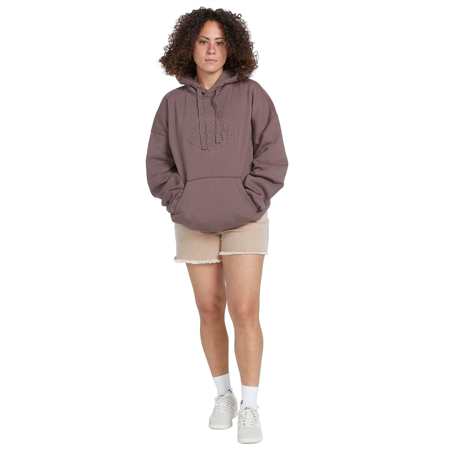 Volcom Women's Stone Step High Rise Denim Short Mocha