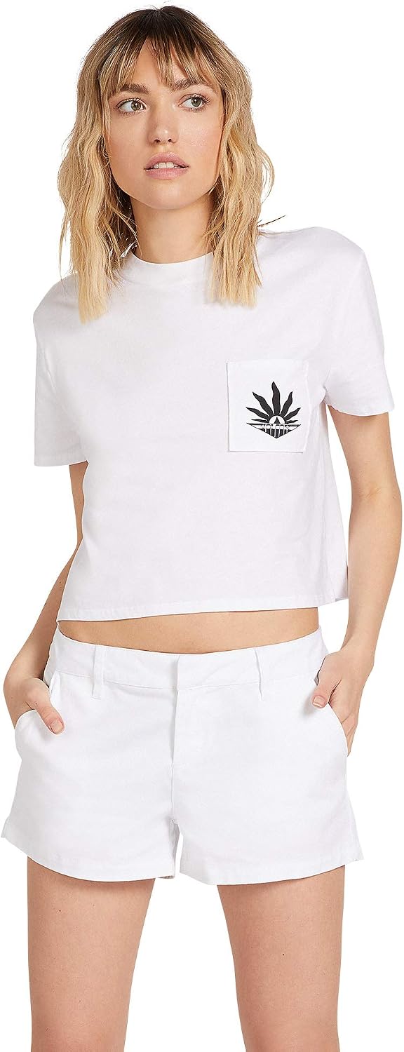 Volcom Women's Frochickie 3" Chino Short (Regular & Plus Size) White