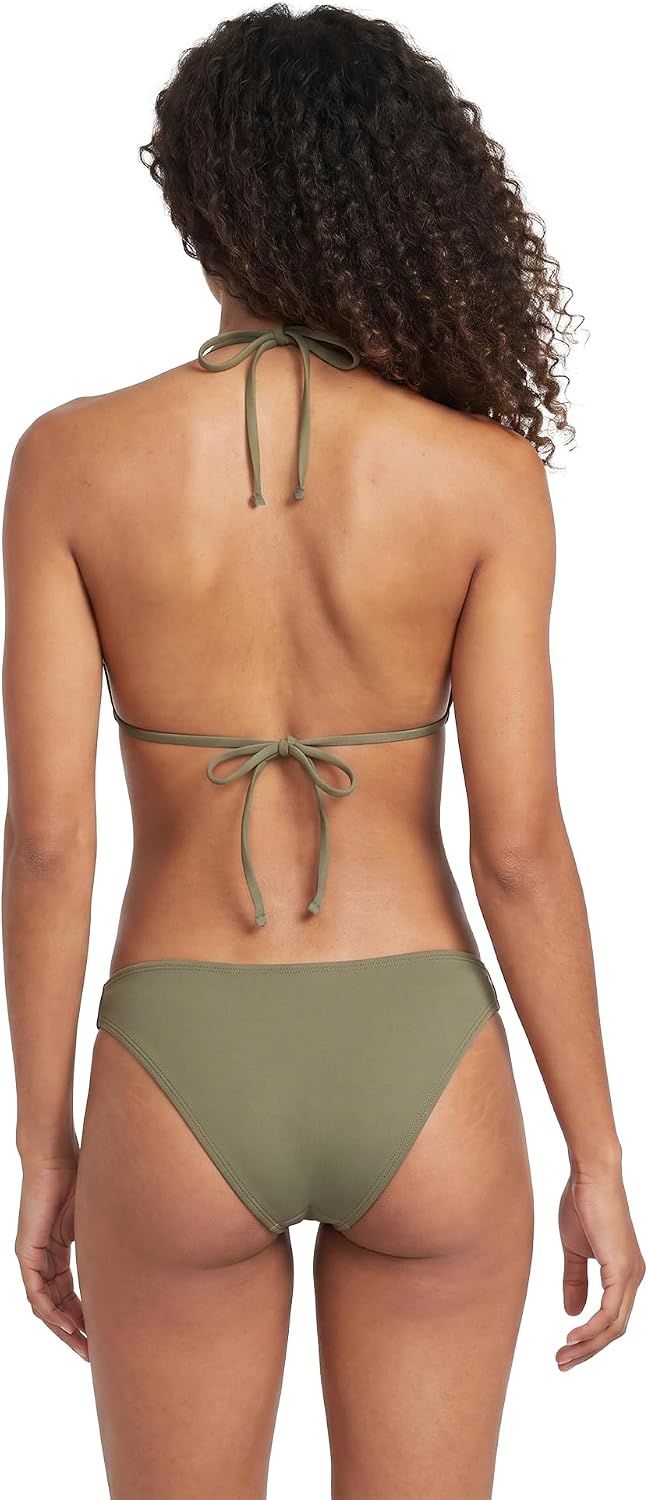 Volcom Women's Simply Seamless Skimpy Swimsuit Bikini Bottom Green Olive
