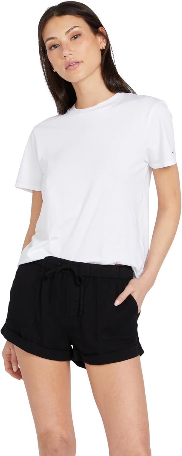 Volcom Women's Sunday Strut Elastic Waist Short Black Out 323