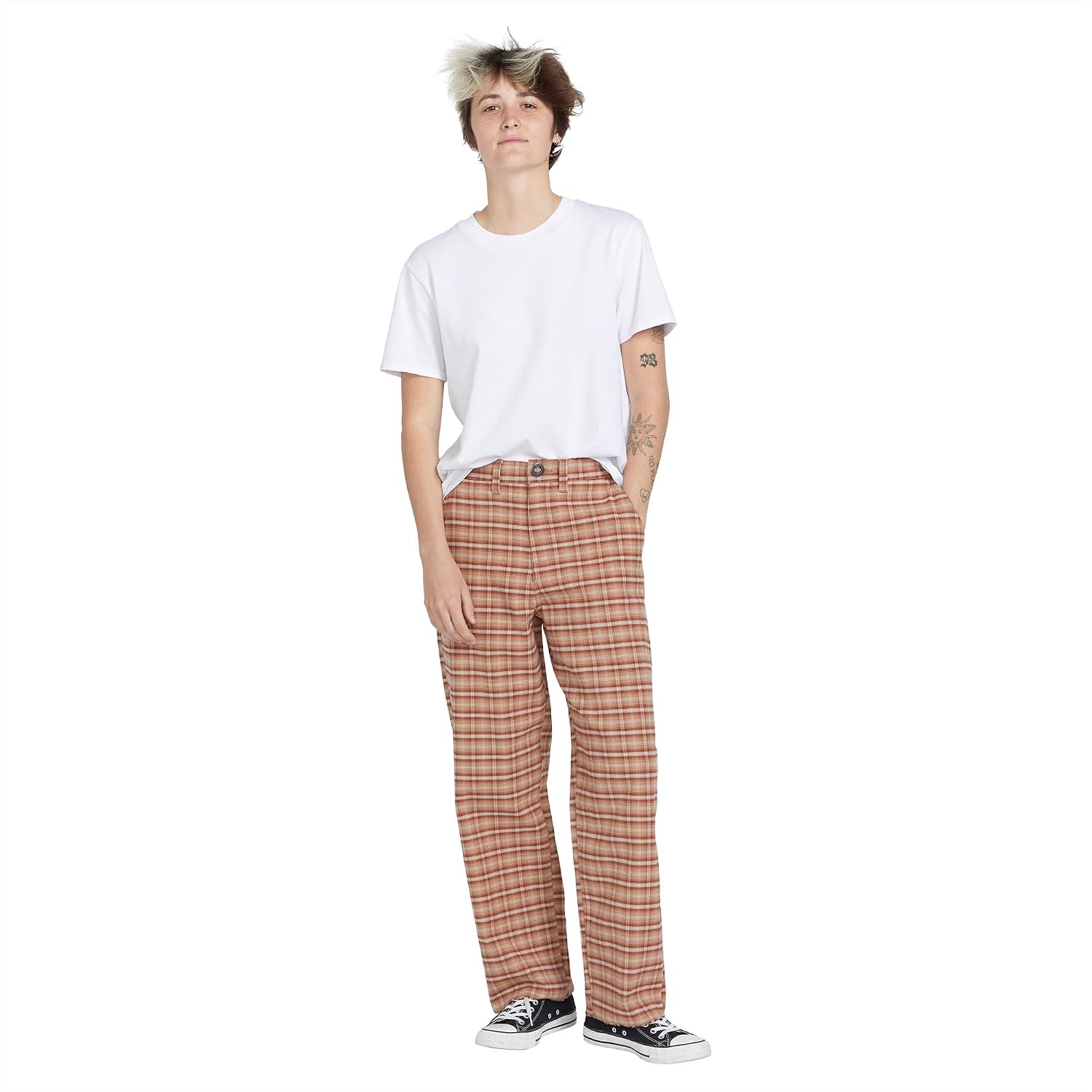 Volcom Women's Thisthatthem Skate Relaxed Fit Chino Pant Toffee