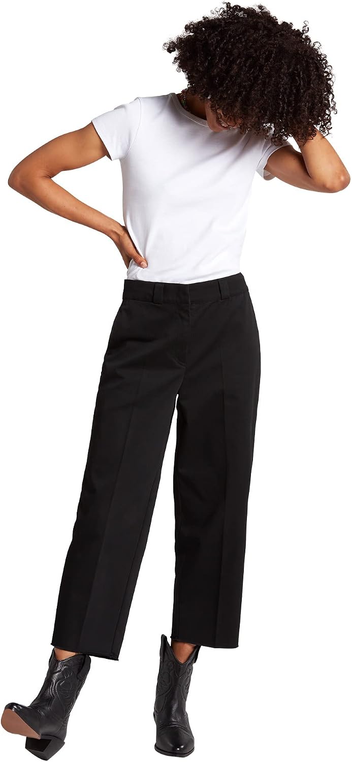 Volcom Women's Whatwhat Oversized Boyfriend Chino Pant Black