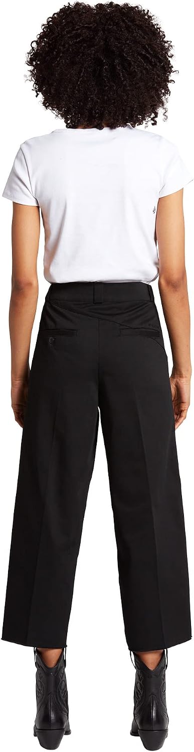 Volcom Women's Whatwhat Oversized Boyfriend Chino Pant Black