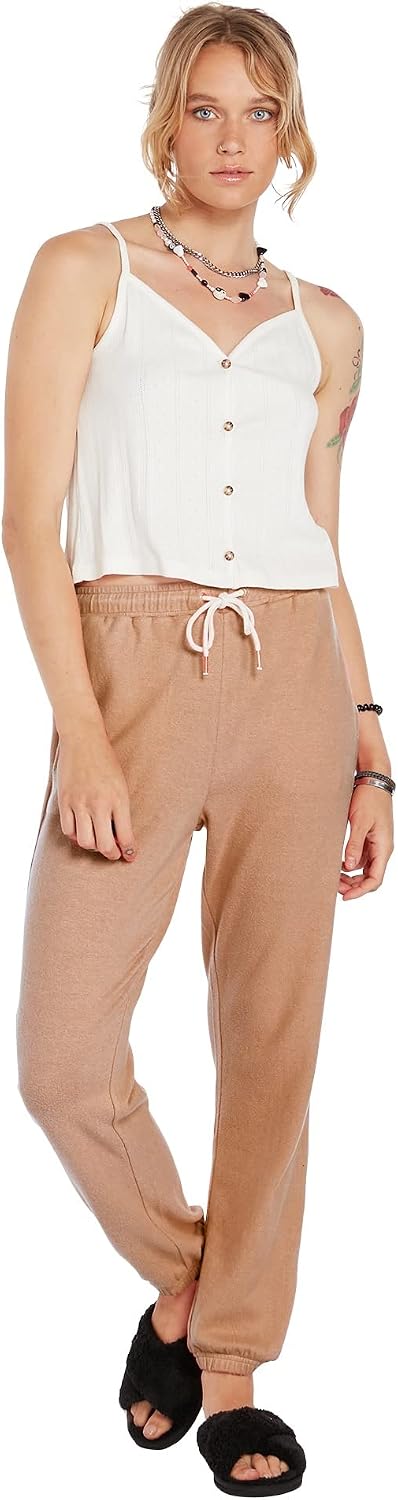 Volcom Women's Lived In Lounge Fleece Sweatpants (Regular & Plus Size) Vintage Brown