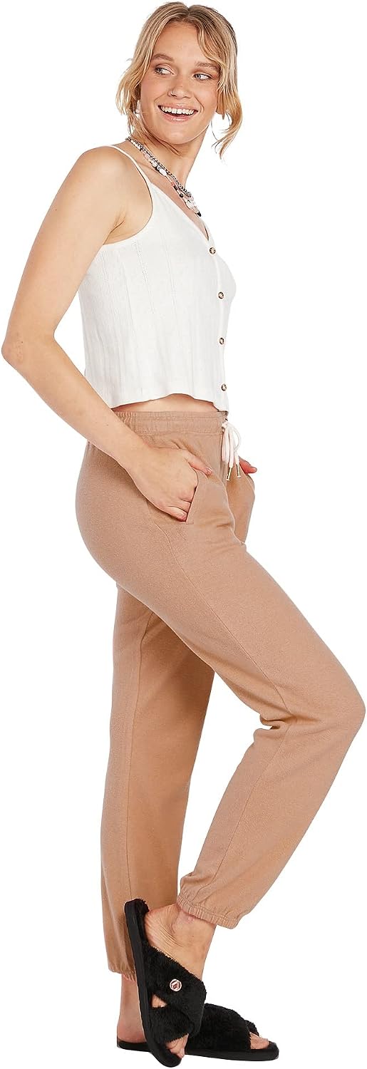 Volcom Women's Lived In Lounge Fleece Sweatpants (Regular & Plus Size) Vintage Brown