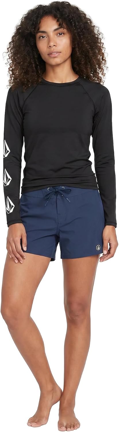 Volcom Women's Simply Core Long Sleeve Rashguard Upf 50+ Black