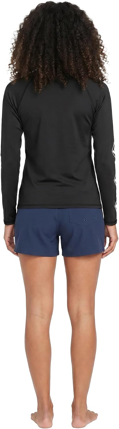 Volcom Women's Simply Core Long Sleeve Rashguard Upf 50+ Black