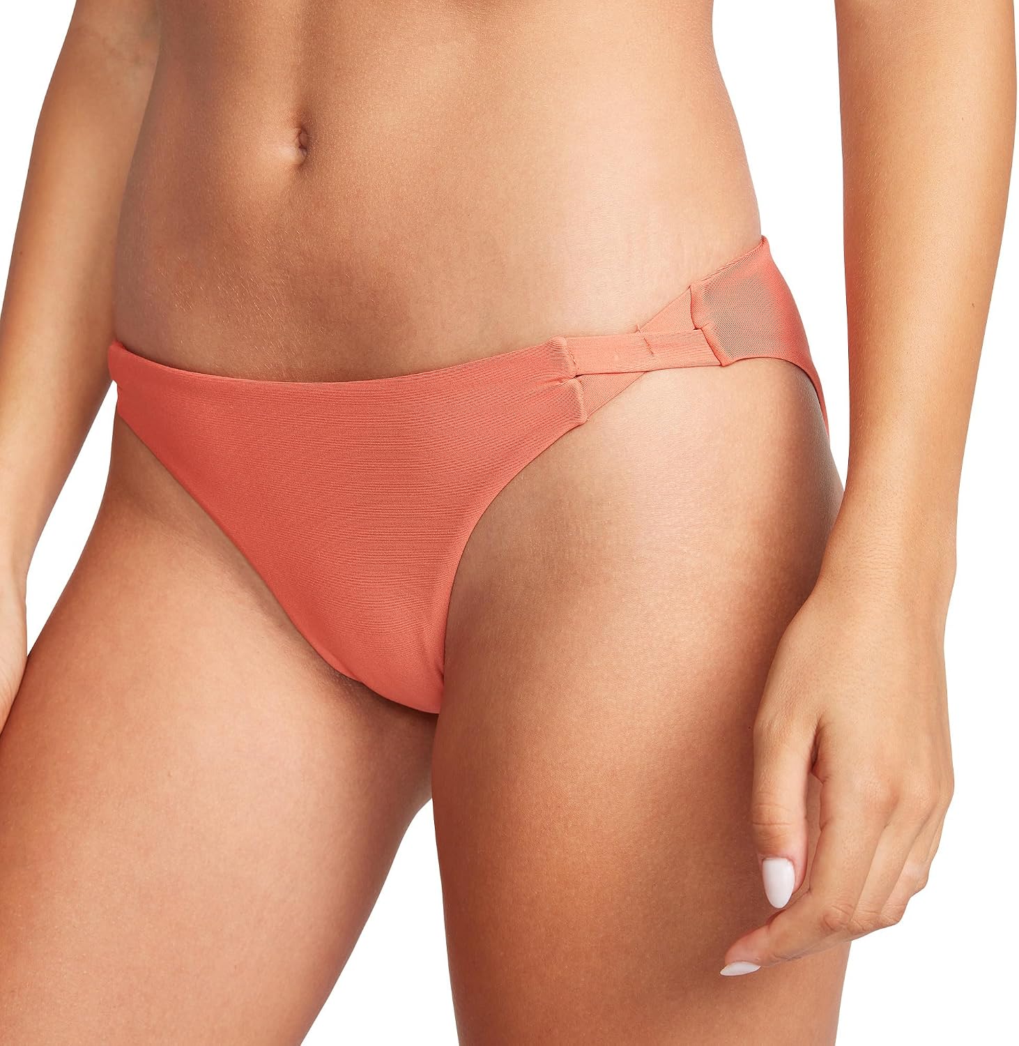 Volcom Women's Simply Solid Full Bikini Bottom (Regular & Plus Size) Cotta