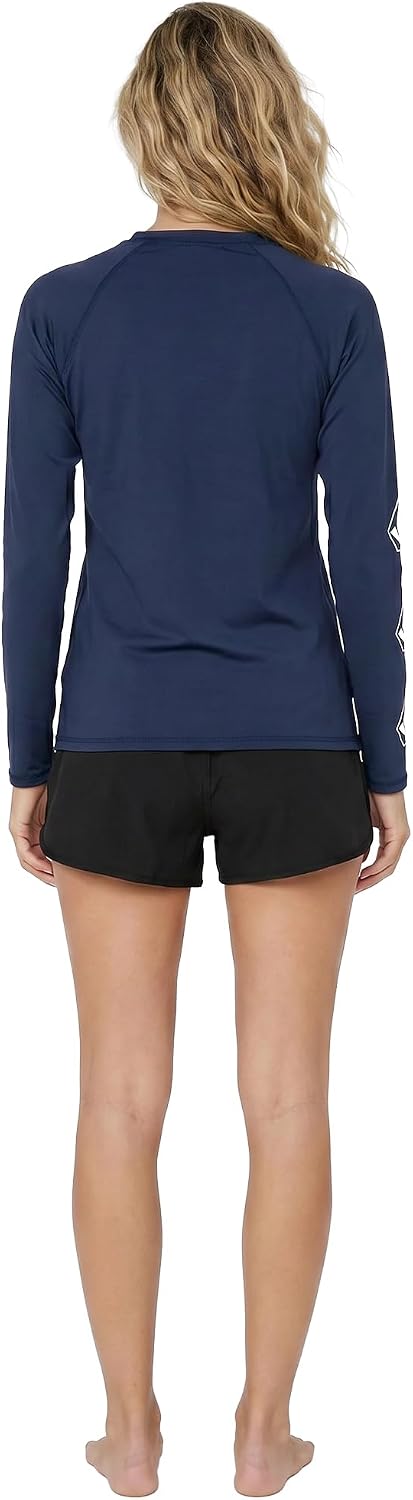 Volcom Women's Simply Core Long Sleeve Rashguard Upf 50+ Navy