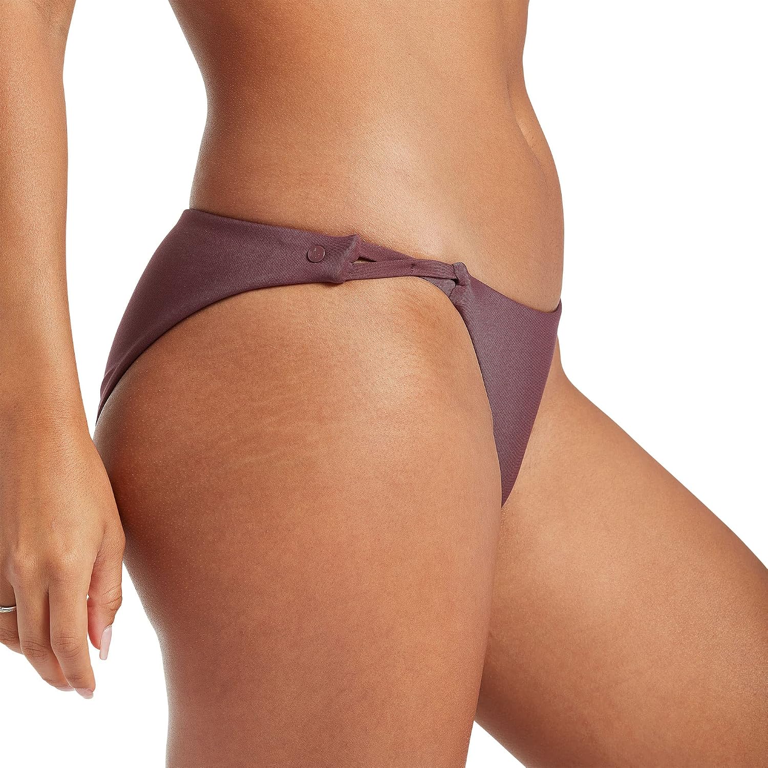 Volcom Women's Simply Solid Full Bikini Bottom (Regular & Plus Size) Eggplant