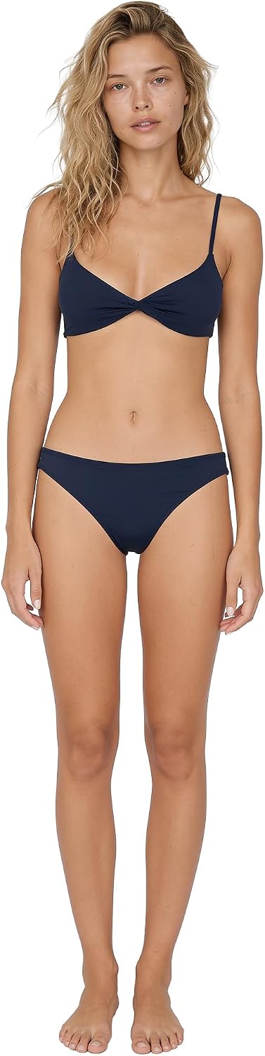Volcom Women's Simply Seemless V Neck Swimsuit Bikini Top Navy